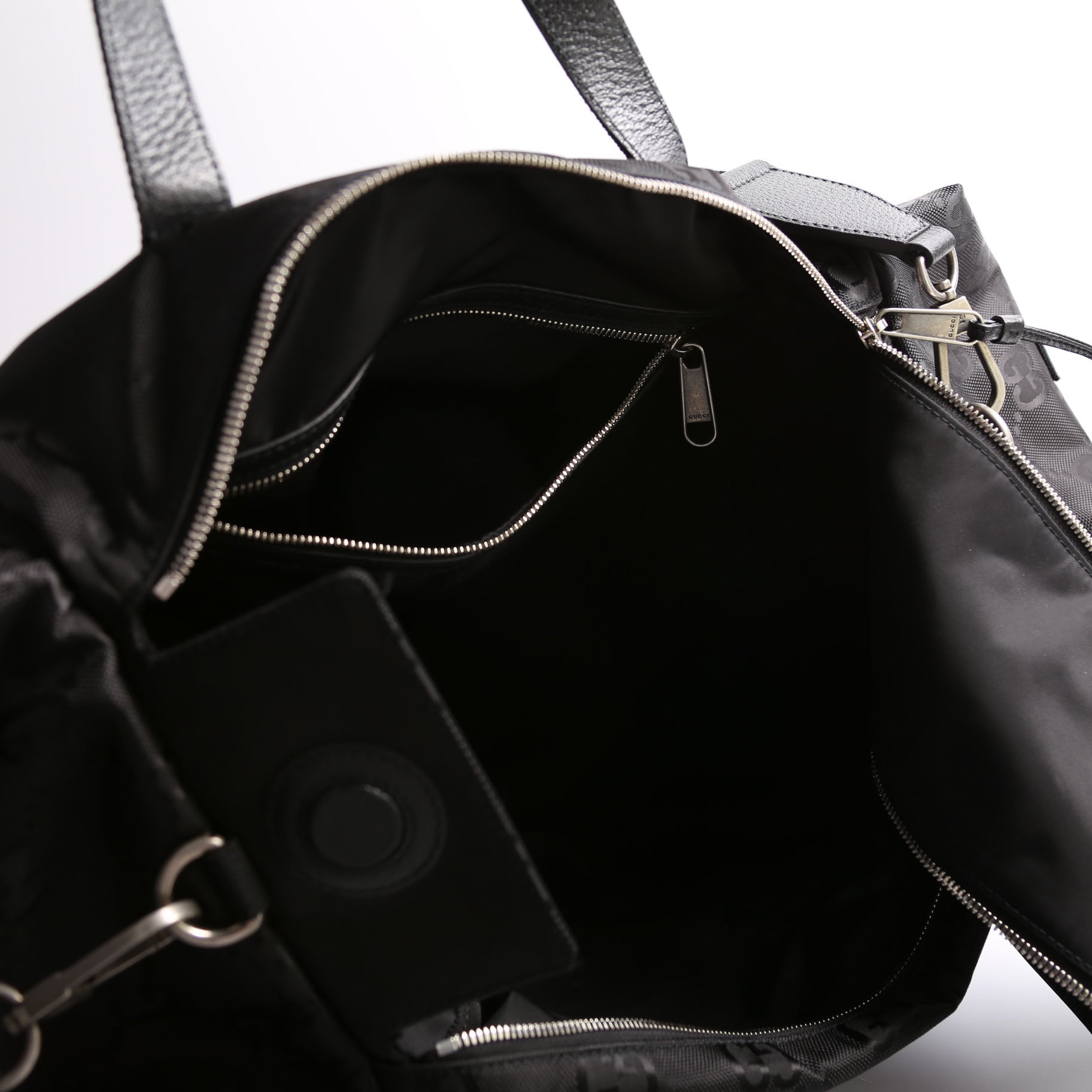 630350 GG Nylon Off The Grid Duffle Bag Black