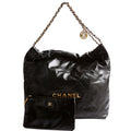 Chanel 22 Quilted Medium Hobo RFID Black/Gold