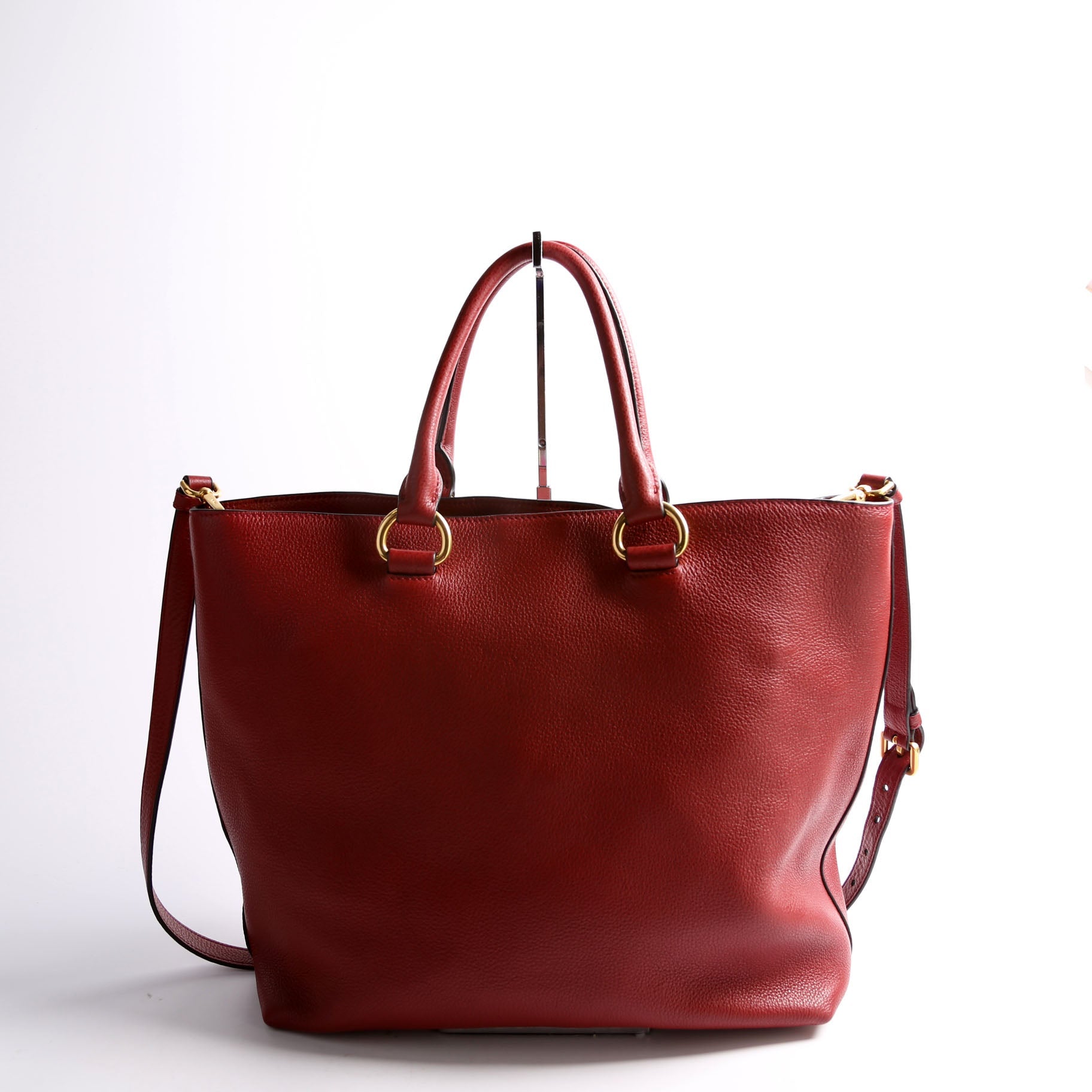 1BG865 Vitello Phenix Shopper Tote Red
