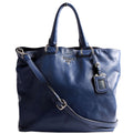 BN1713 Soft Calf Shopping Tote Blue
