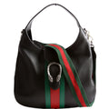44687 Web Stripe Dionysus Leather Hobo Black