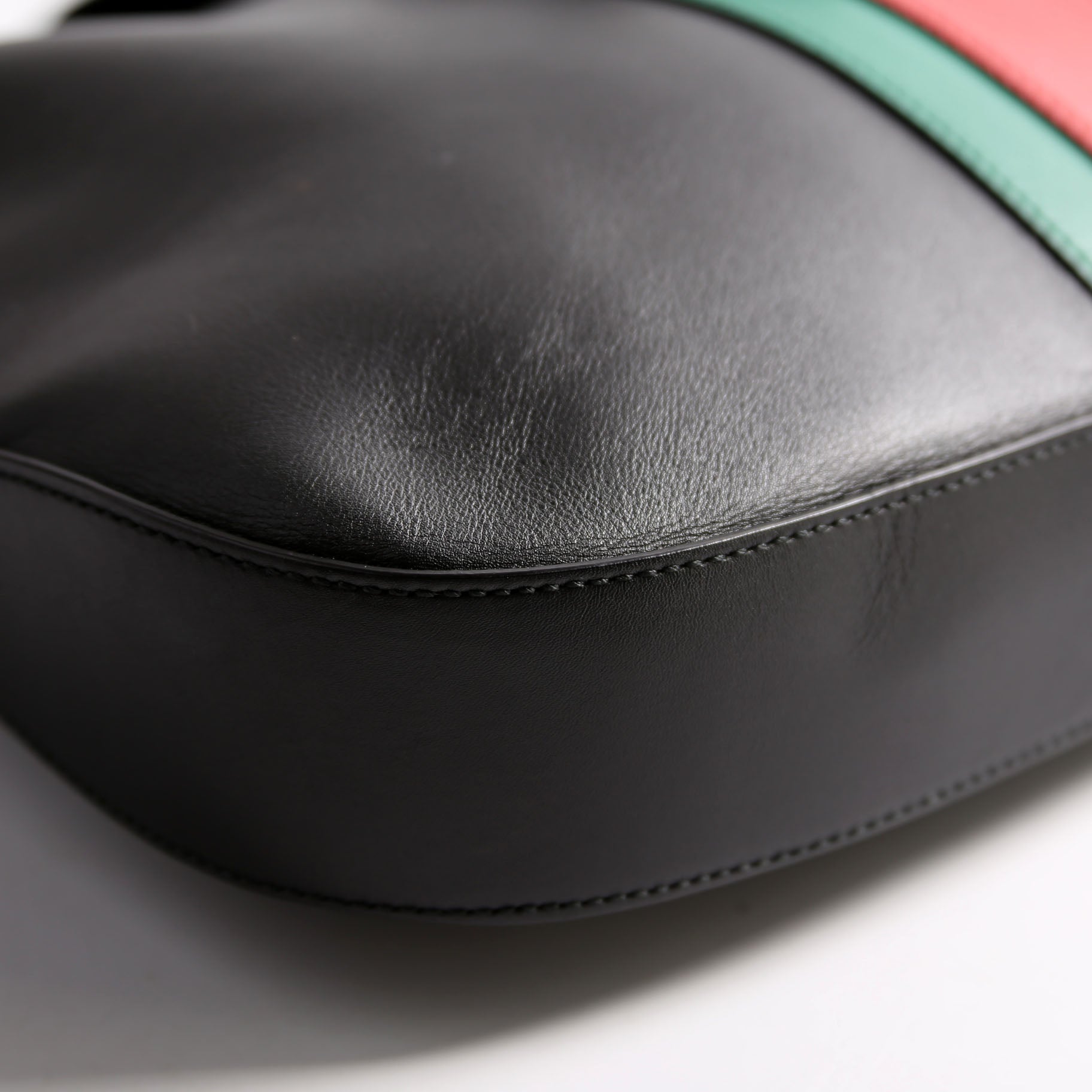 44687 Web Stripe Dionysus Leather Hobo Black