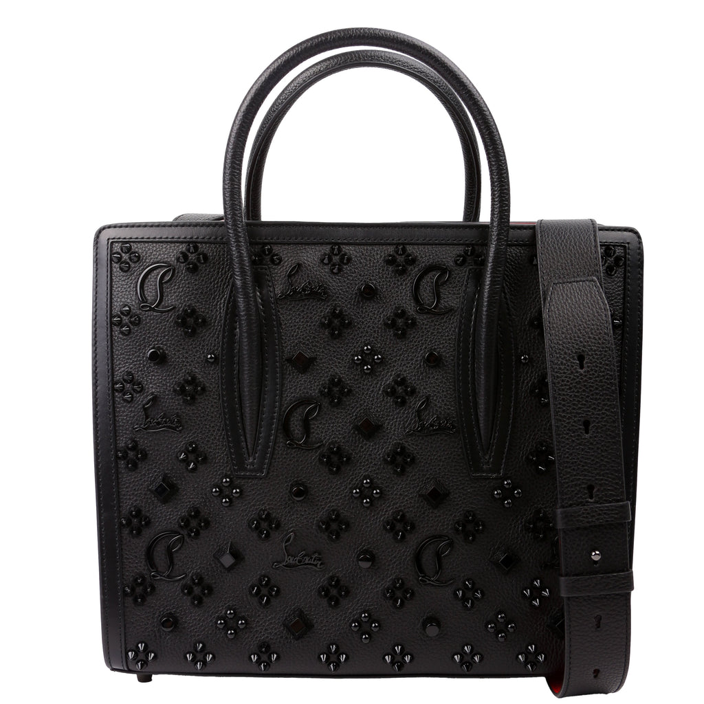 Paloma Medium Satchel Calfskin Spikes Black