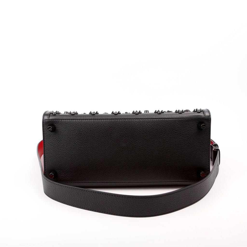 Paloma Medium Satchel Calfskin Spikes Black