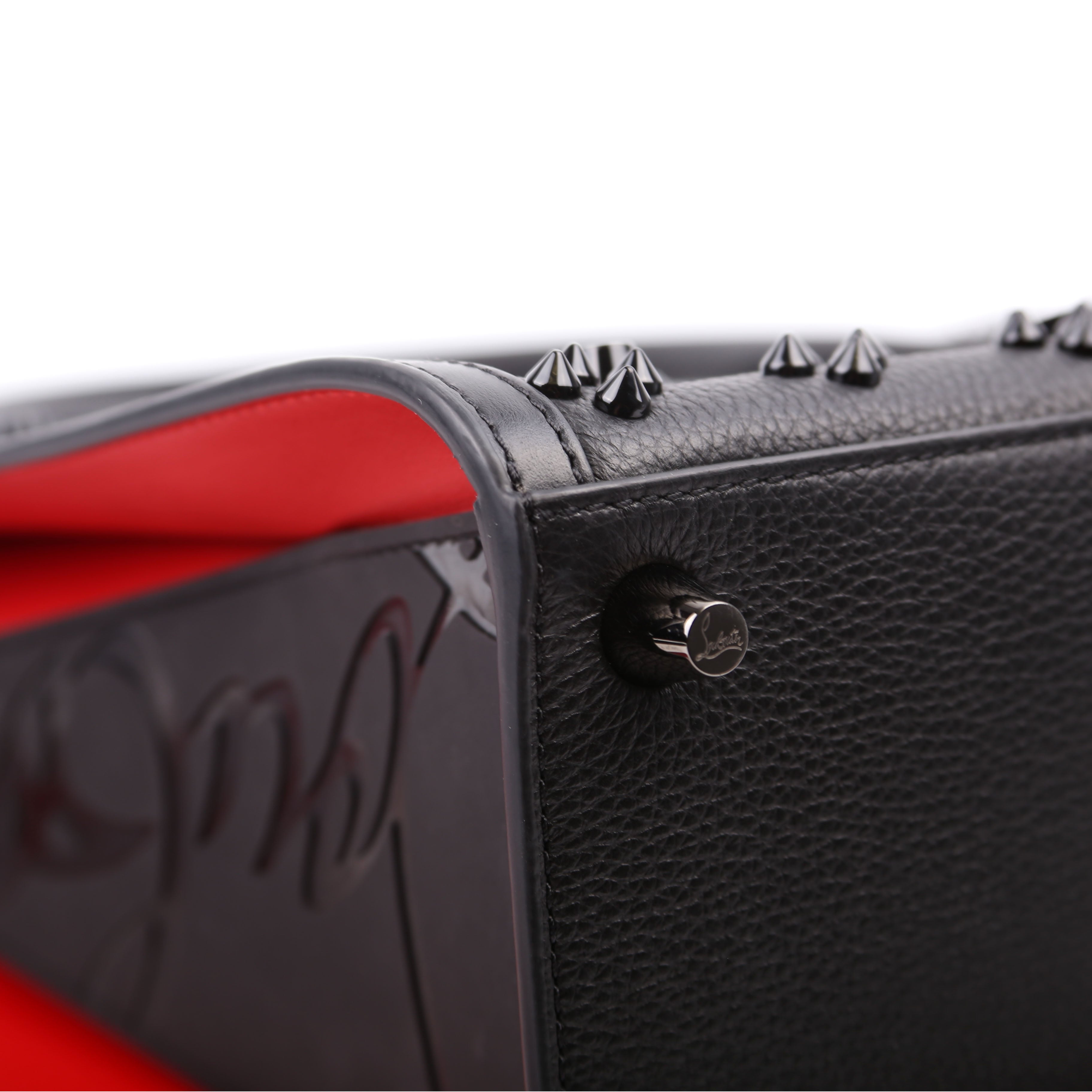 Paloma Medium Satchel Calfskin Spikes Black