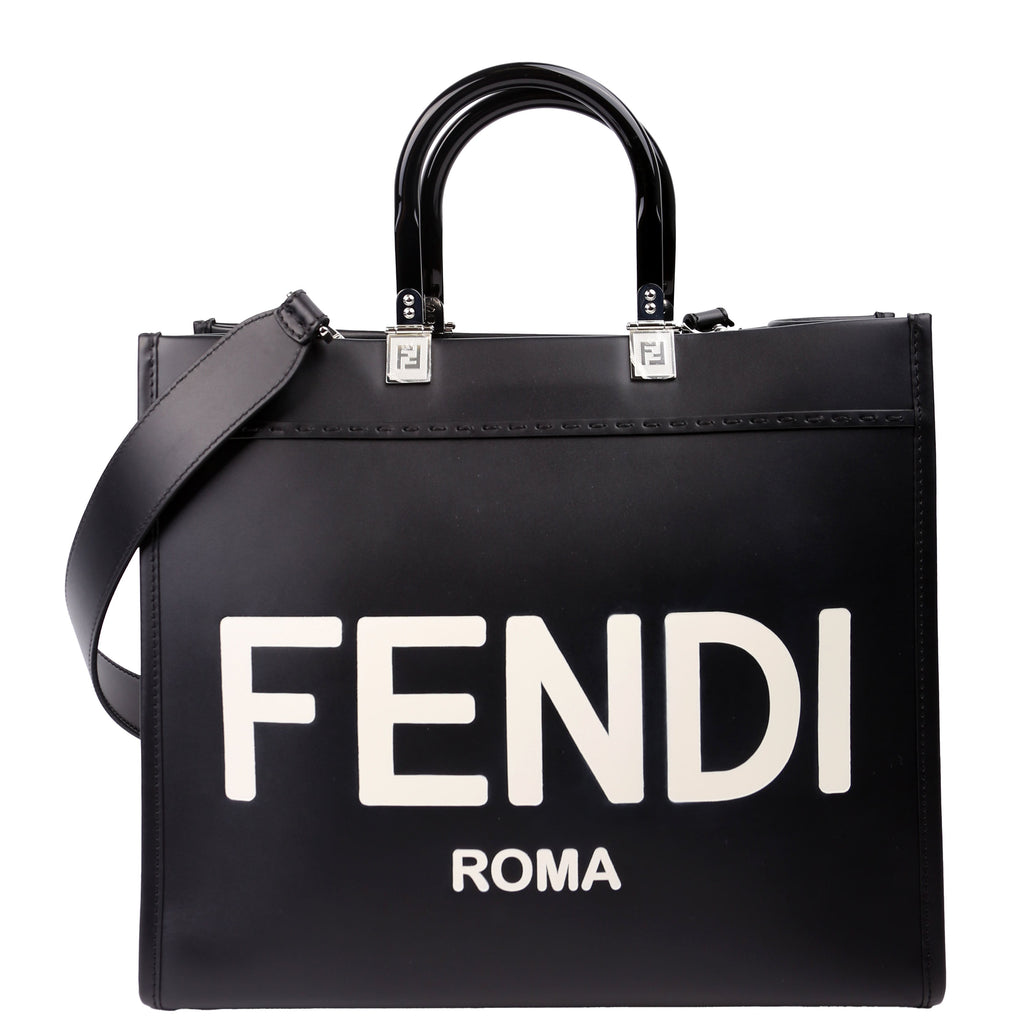 Fendi Sunshine Shopper Medium Leather Black