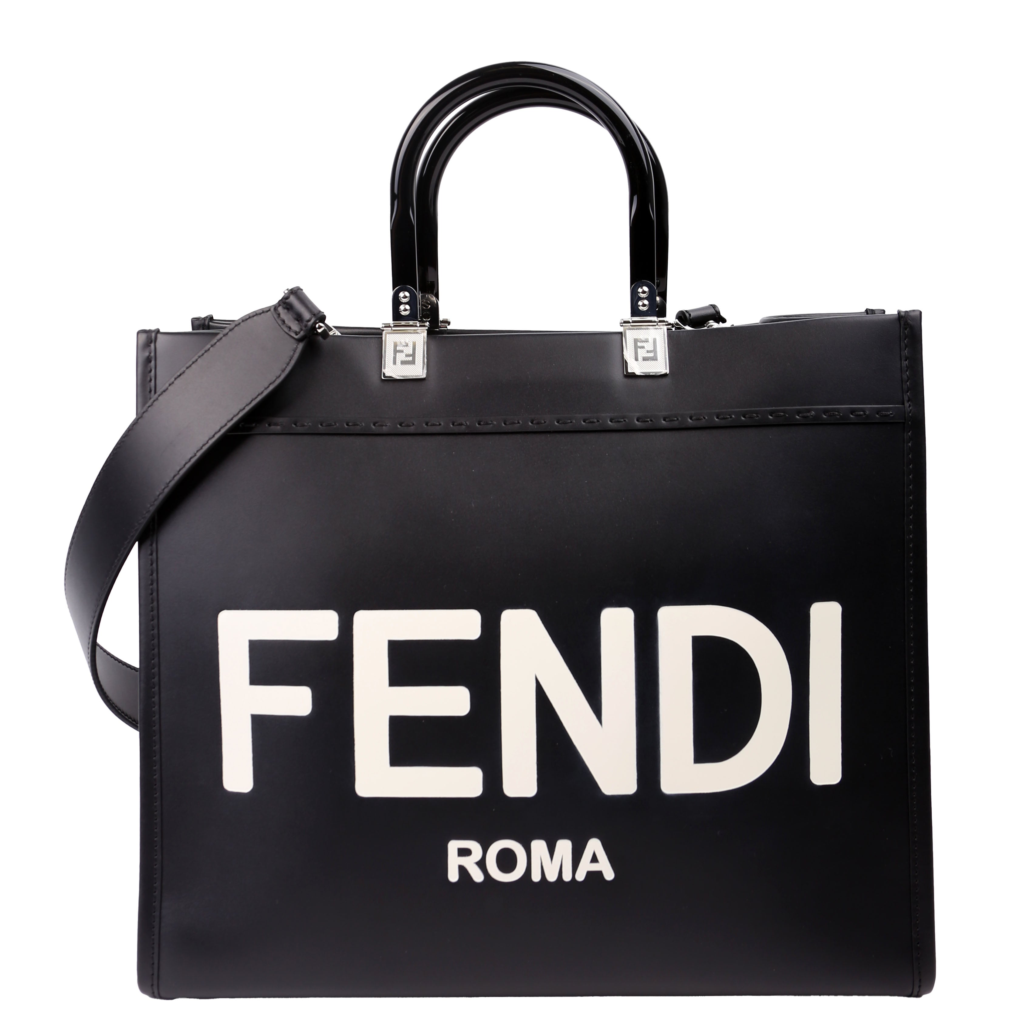 Fendi Sunshine Shopper Medium Leather Black
