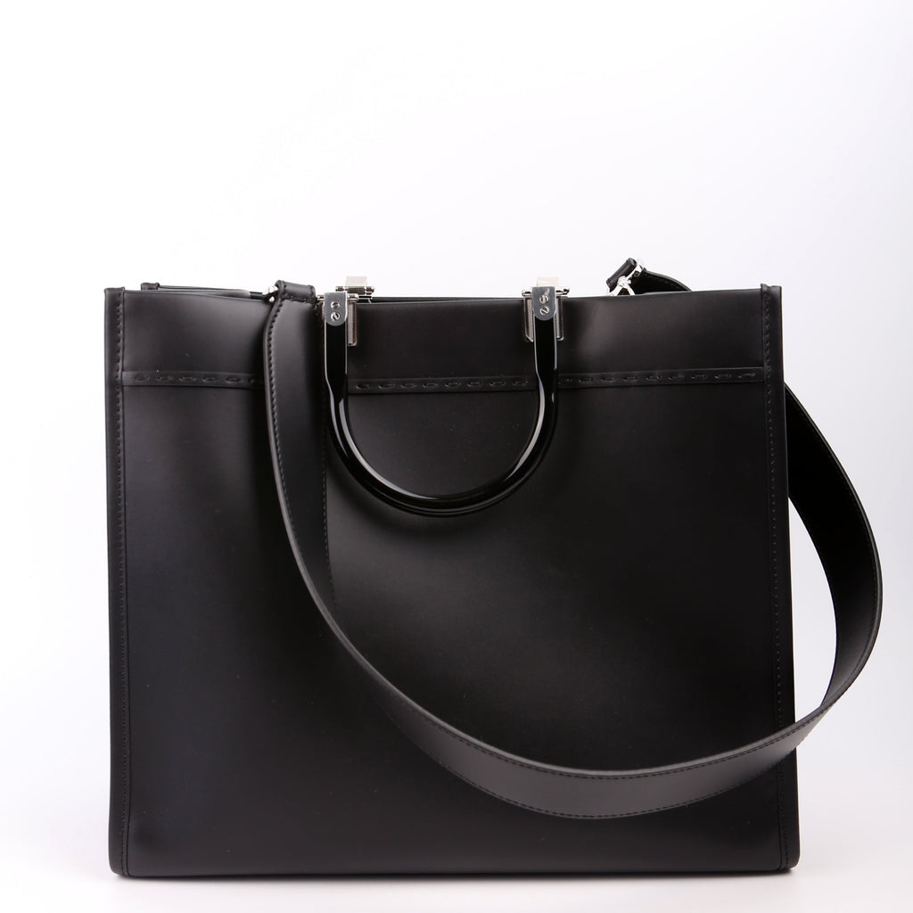 Fendi Sunshine Shopper Medium Leather Black