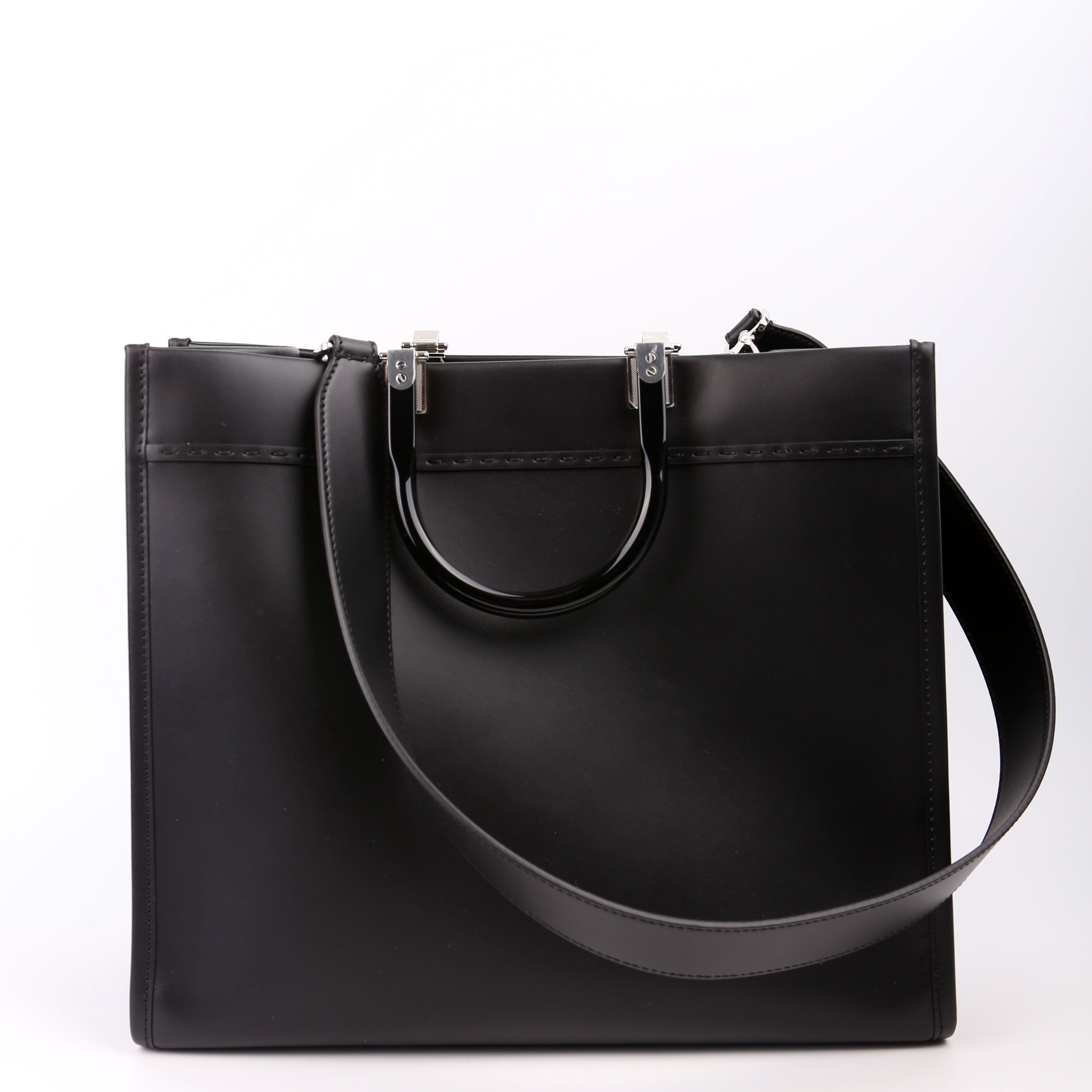 Fendi Sunshine Shopper Medium Leather Black