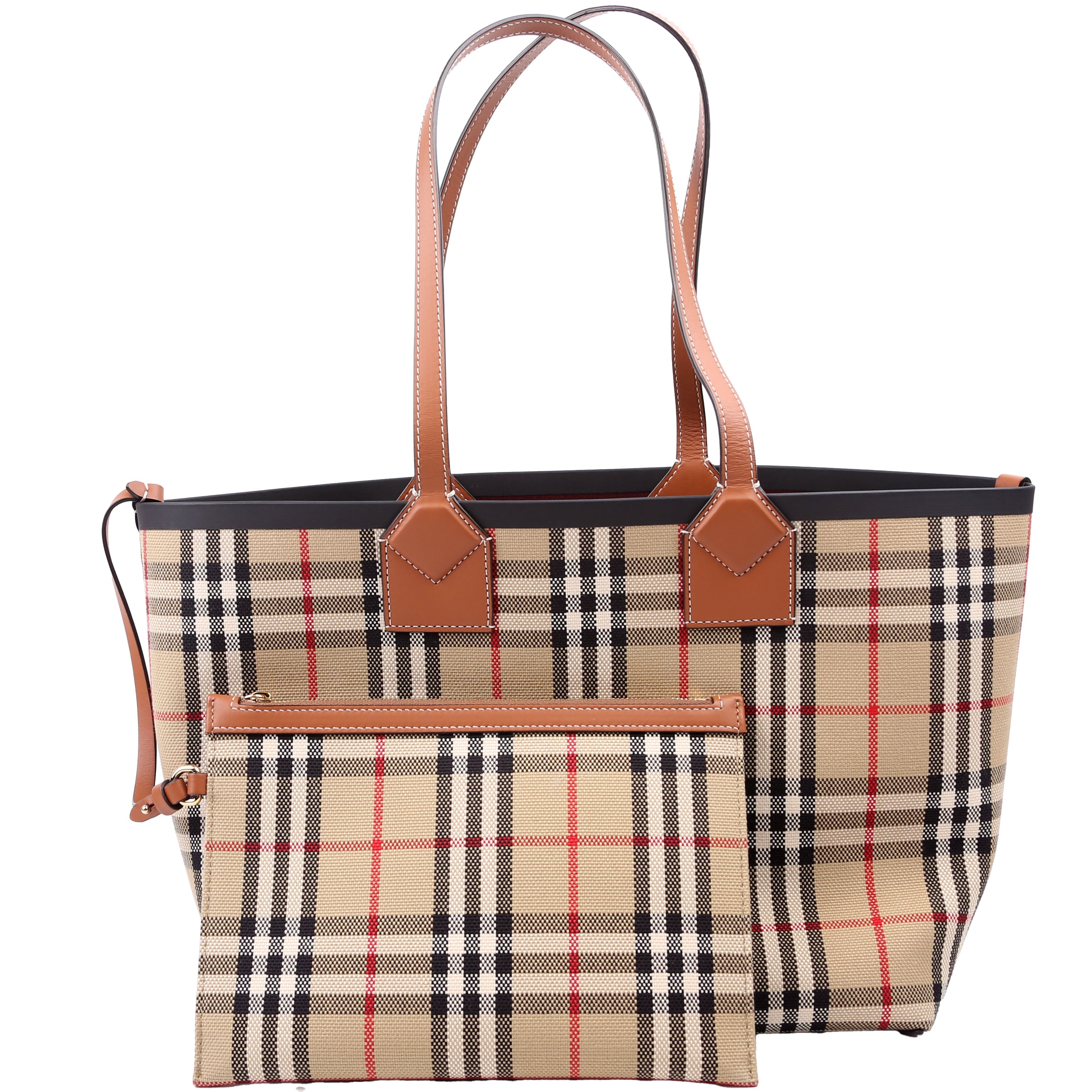 London Check Tote With Pouch Small