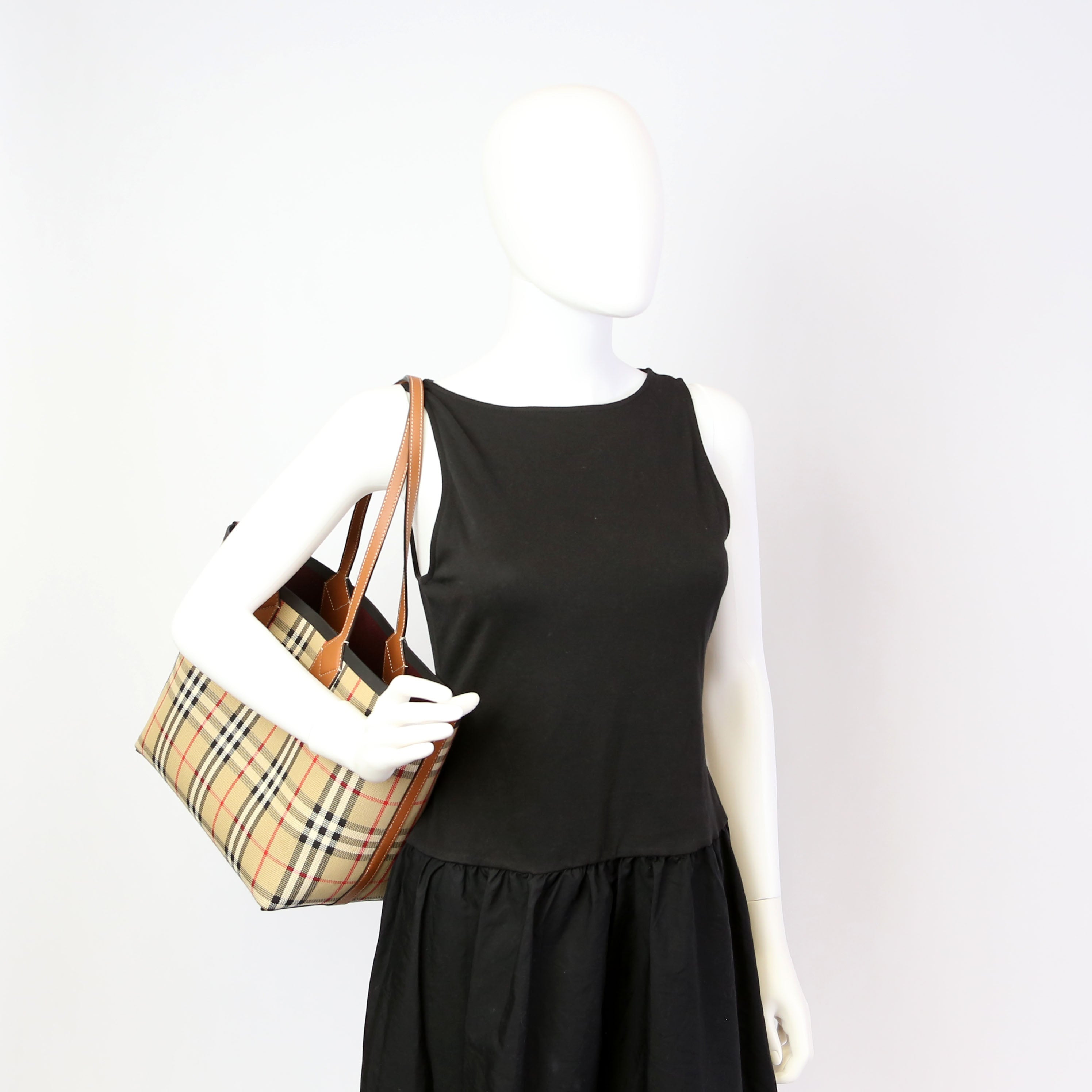 London Check Tote With Pouch Small