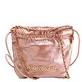 Chanel 22 Mini Metallic Calfskin RFID Pink