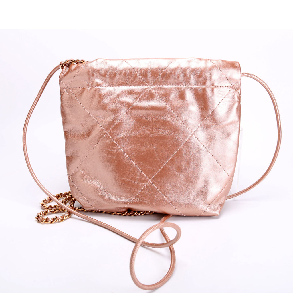 Chanel 22 Mini Metallic Calfskin RFID Pink