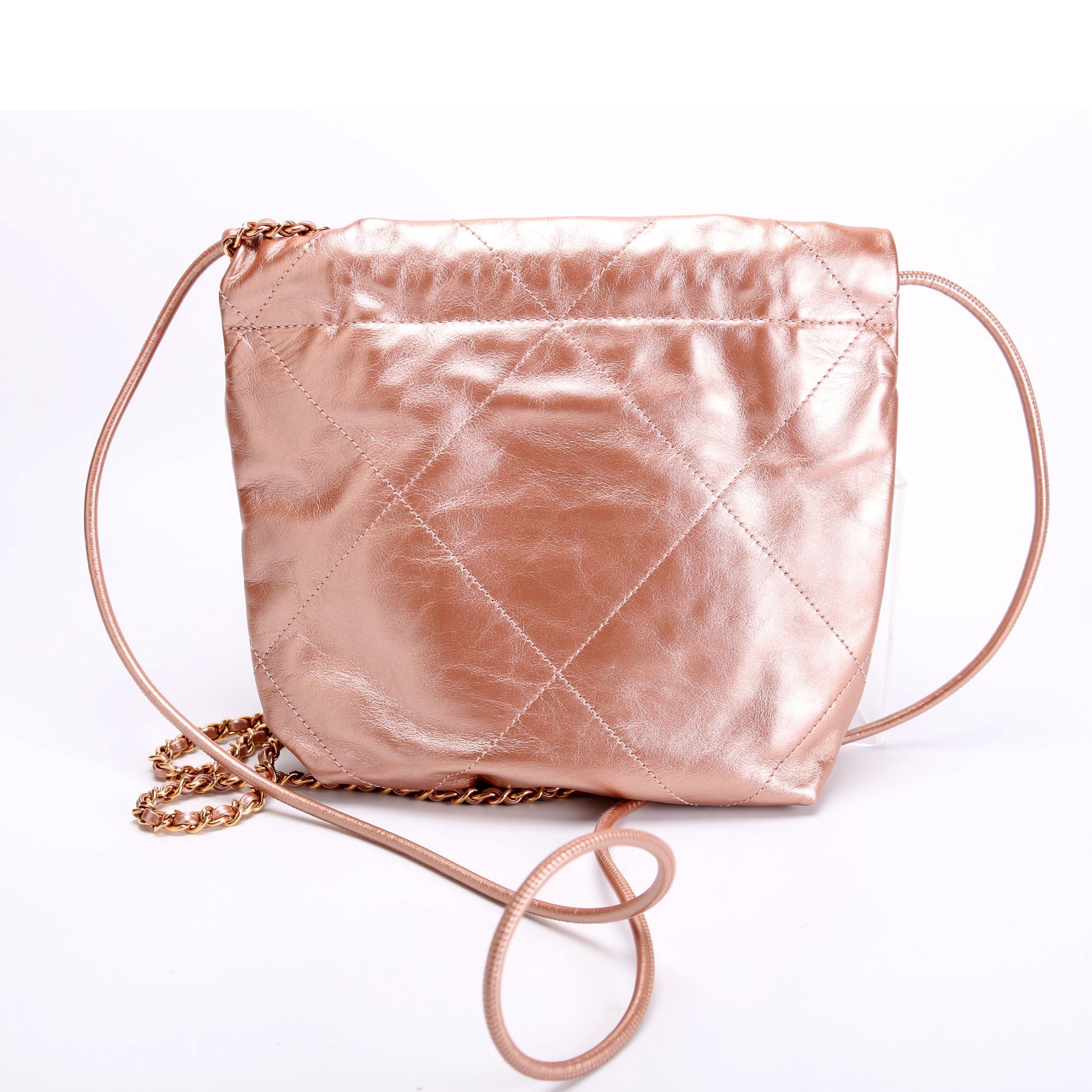 Chanel 22 Mini Metallic Calfskin RFID Pink