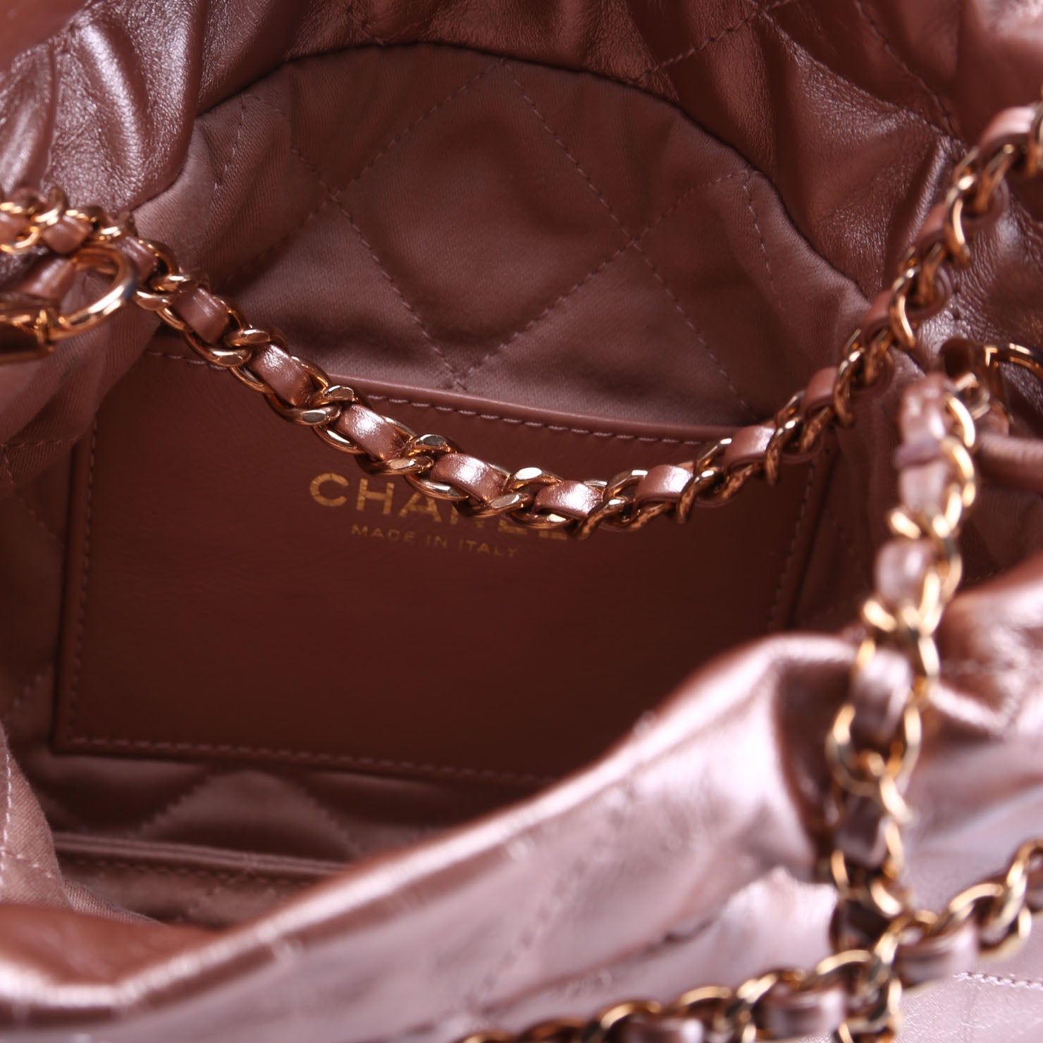 Chanel 22 Mini Metallic Calfskin RFID Pink
