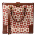 752586 Interlocking G Jacquard Horsebit Tote Brown