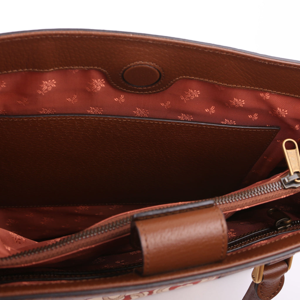 752586 Interlocking G Jacquard Horsebit Tote Brown