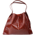 Le 54 Drawstring Tote Croc Embossed Brown