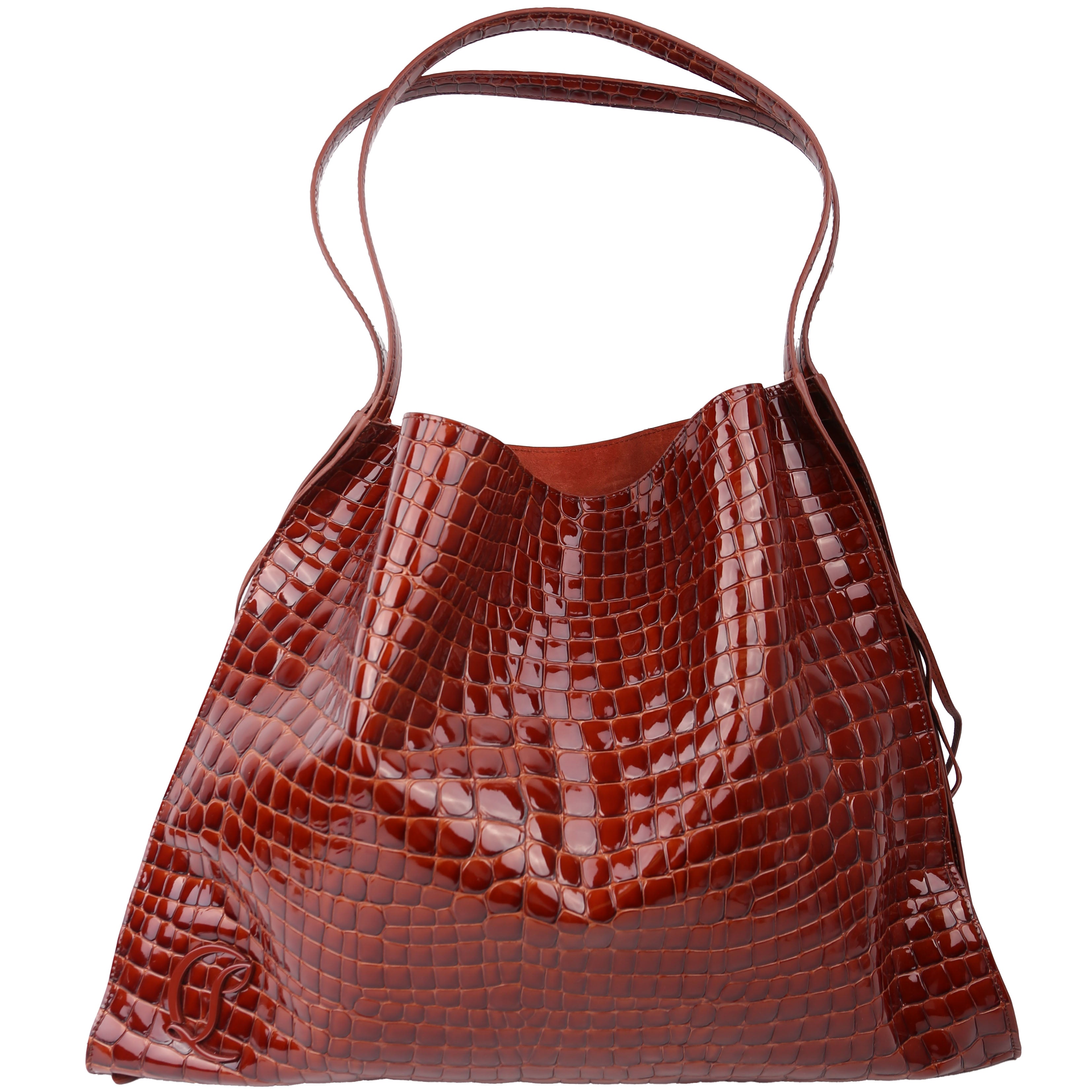 Le 54 Drawstring Tote Croc Embossed Brown