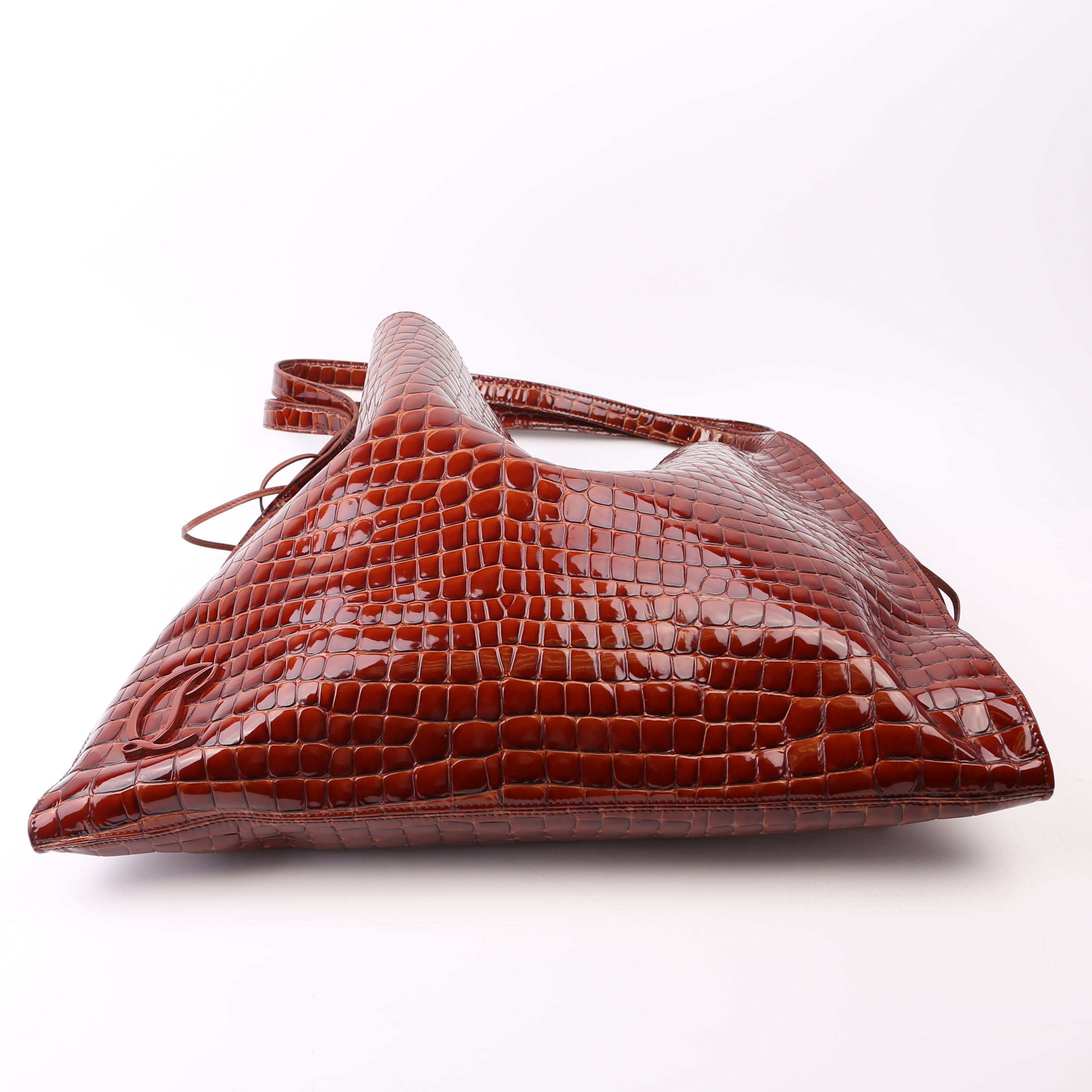 Le 54 Drawstring Tote Croc Embossed Brown