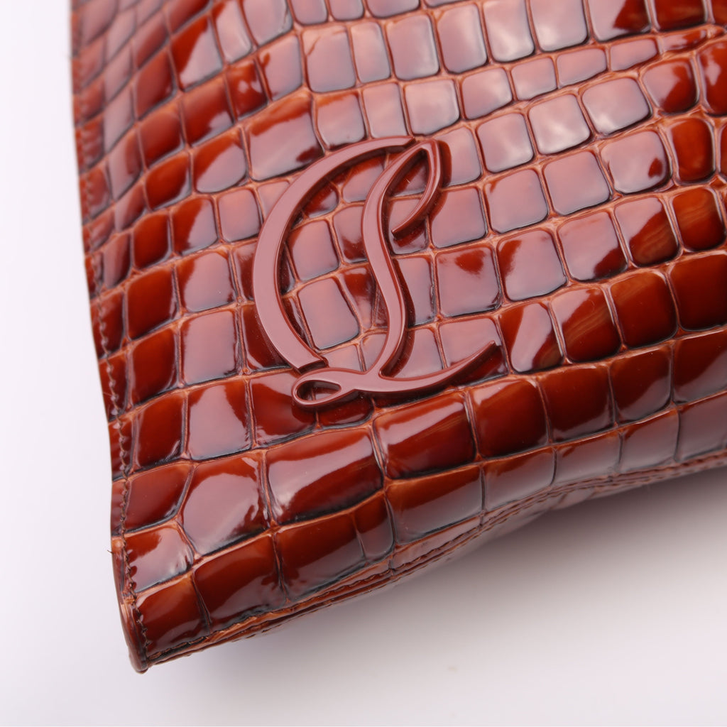 Le 54 Drawstring Tote Croc Embossed Brown