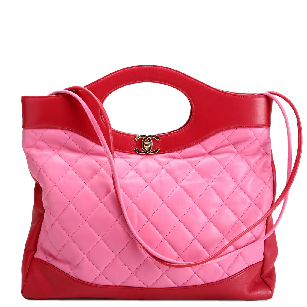 31 Shopping Bag Large Lambskin 26M Pink/Red