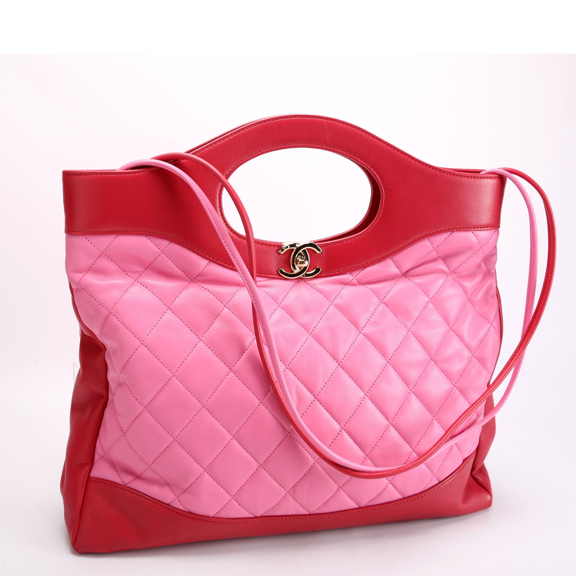 31 Shopping Bag Large Lambskin 26M Pink/Red