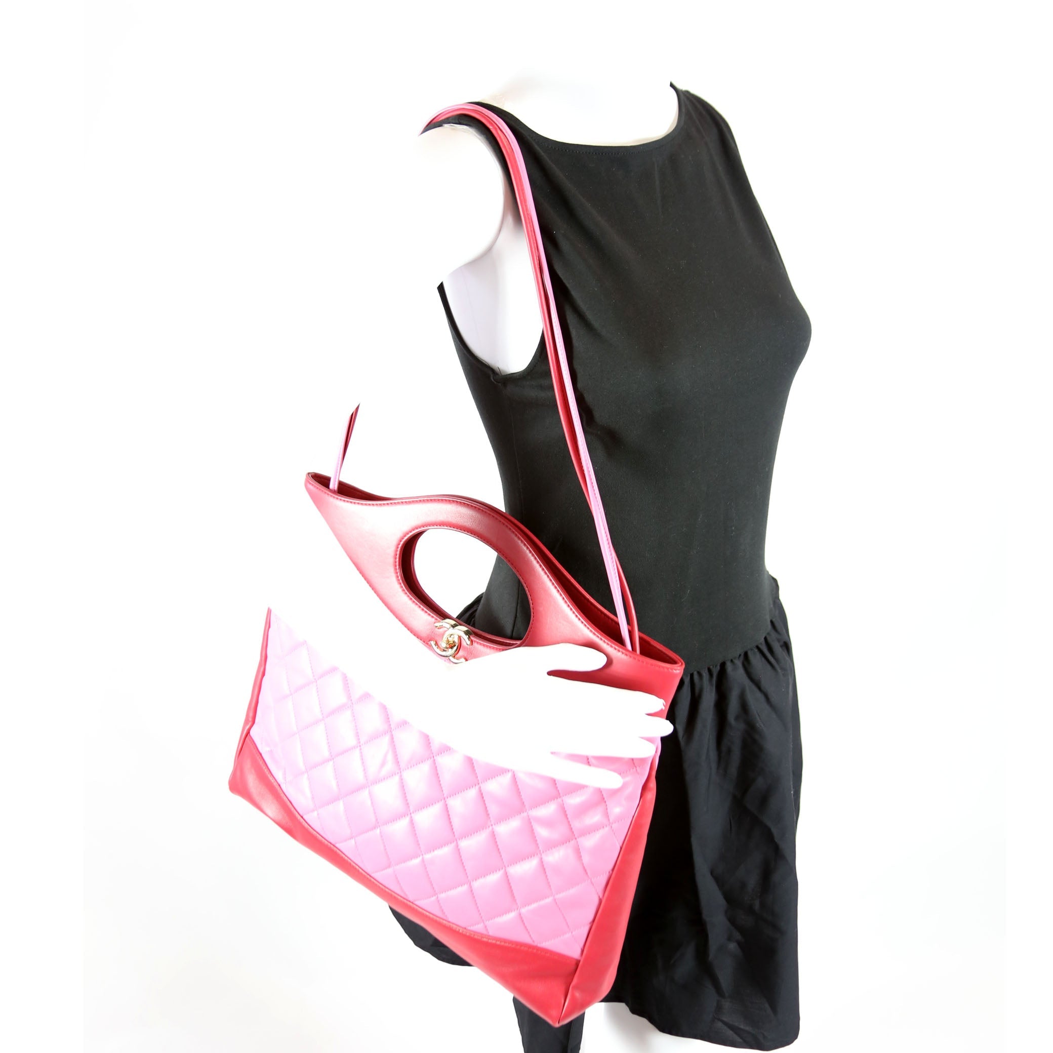 31 Shopping Bag Large Lambskin 26M Pink/Red
