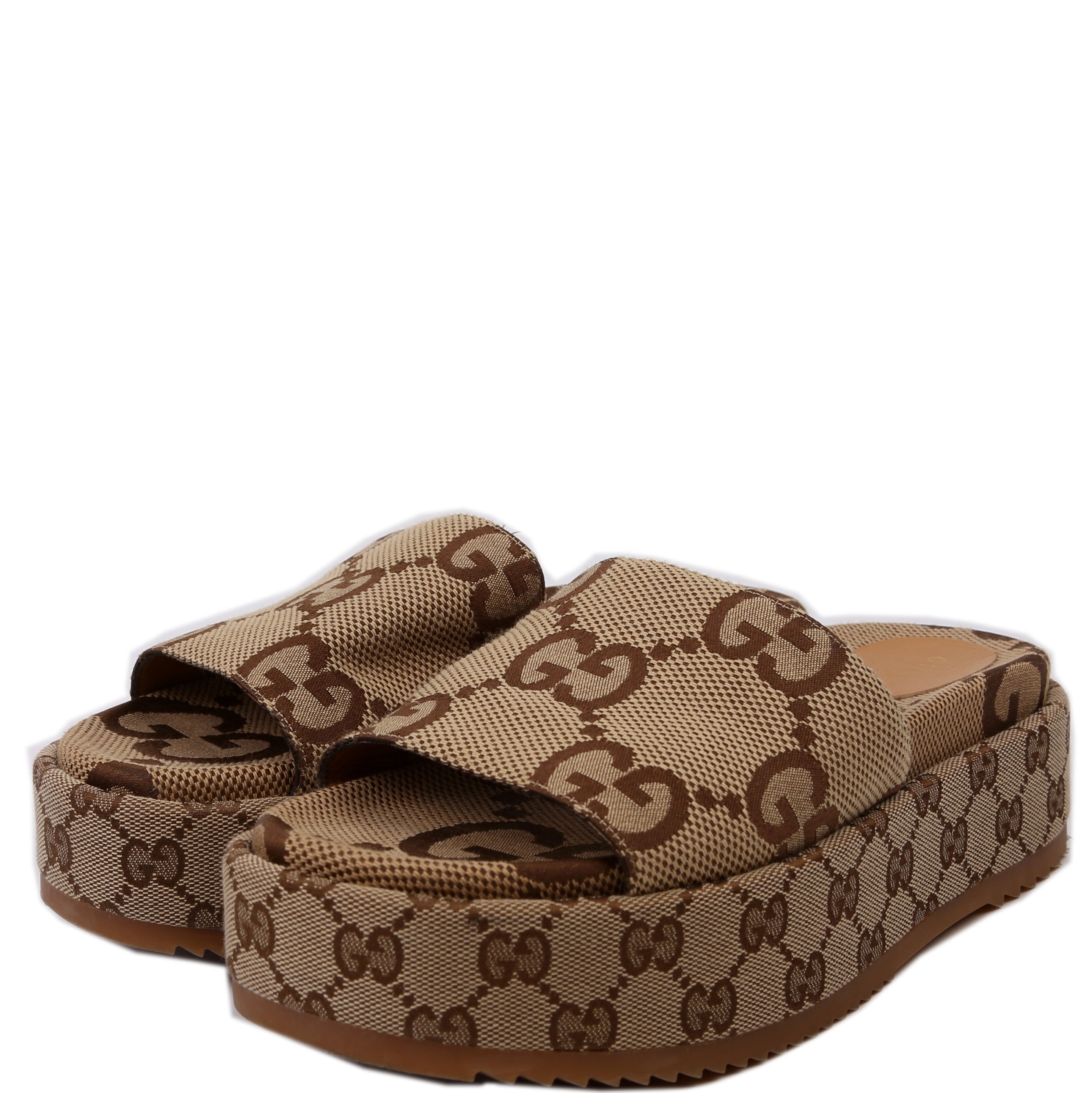 Jumbo GG Platform Slides Size 38 Brown
