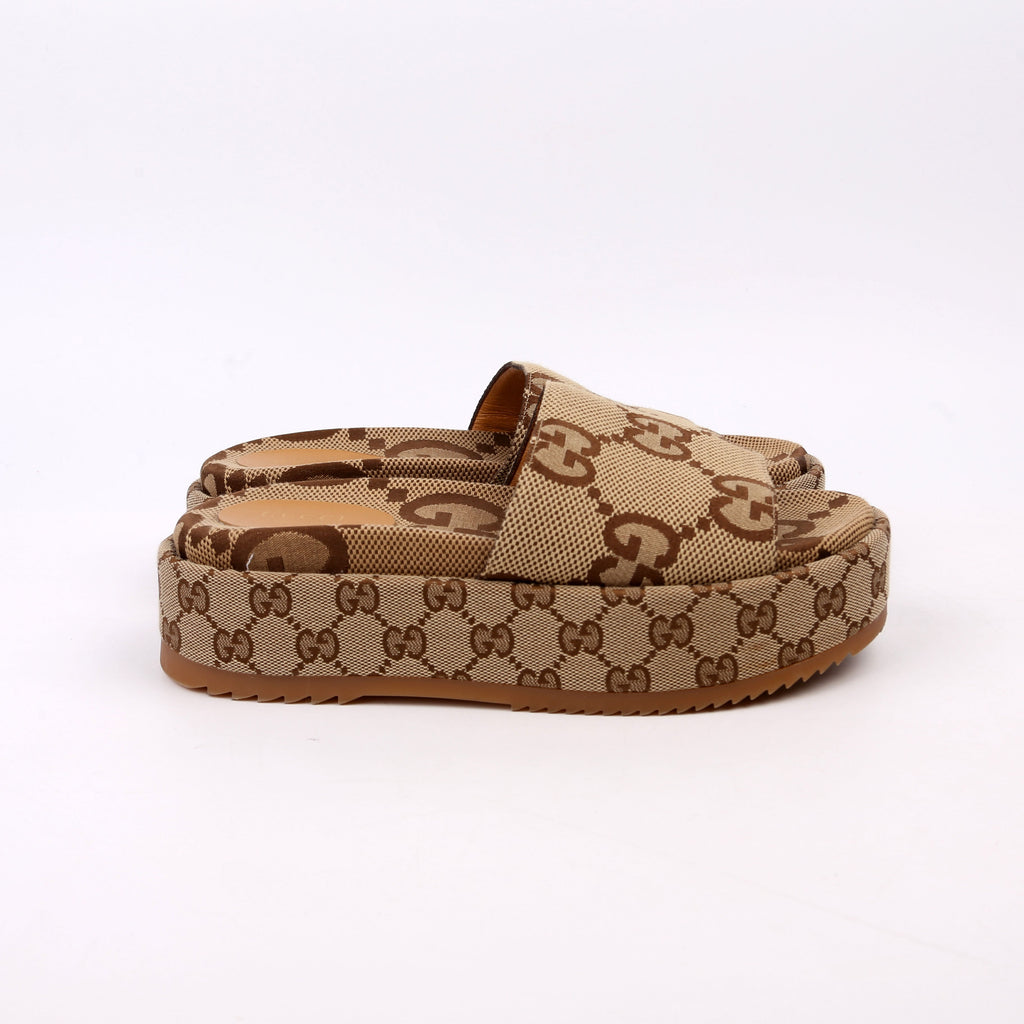 Jumbo GG Platform Slides Size 38 Brown