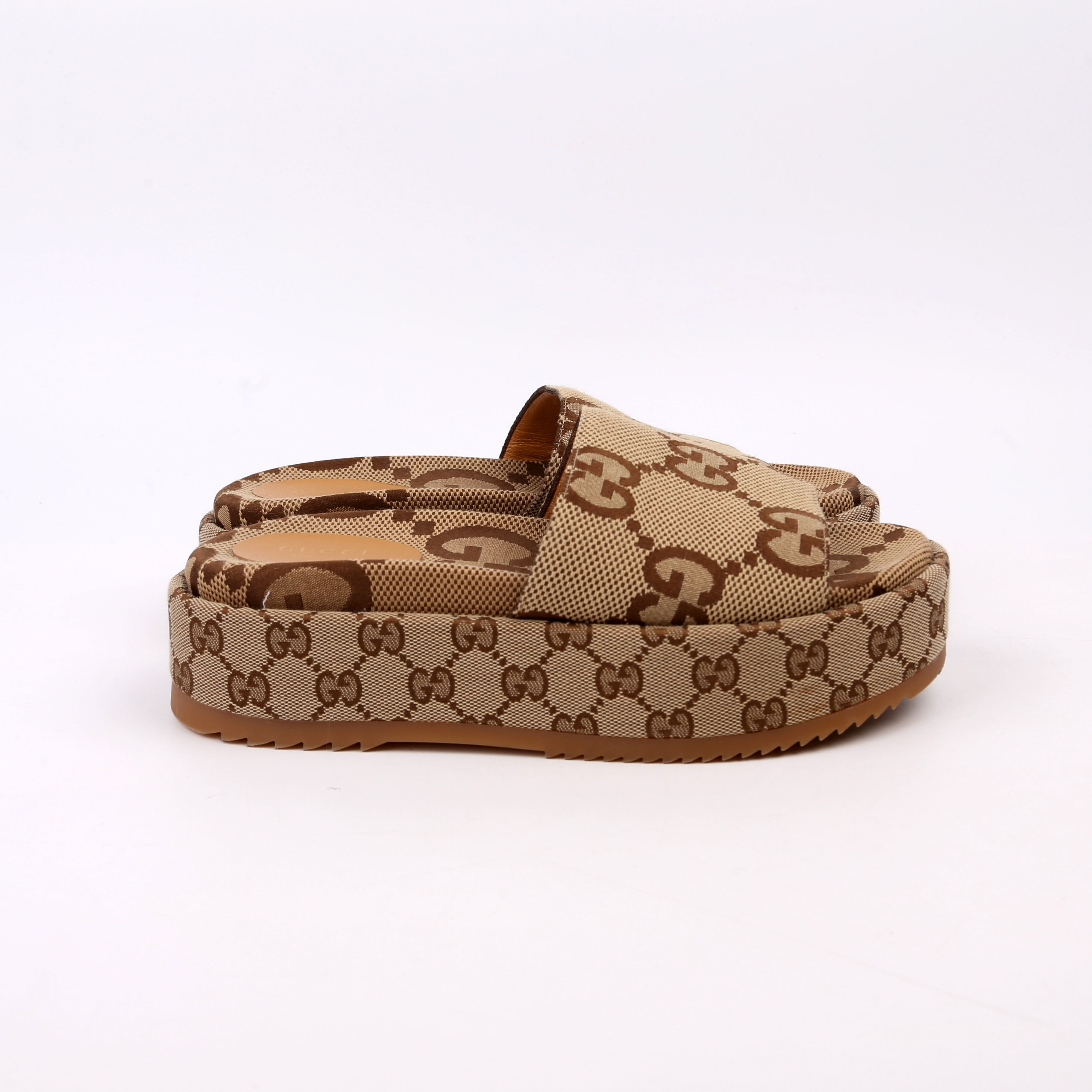 Jumbo GG Platform Slides Size 38 Brown