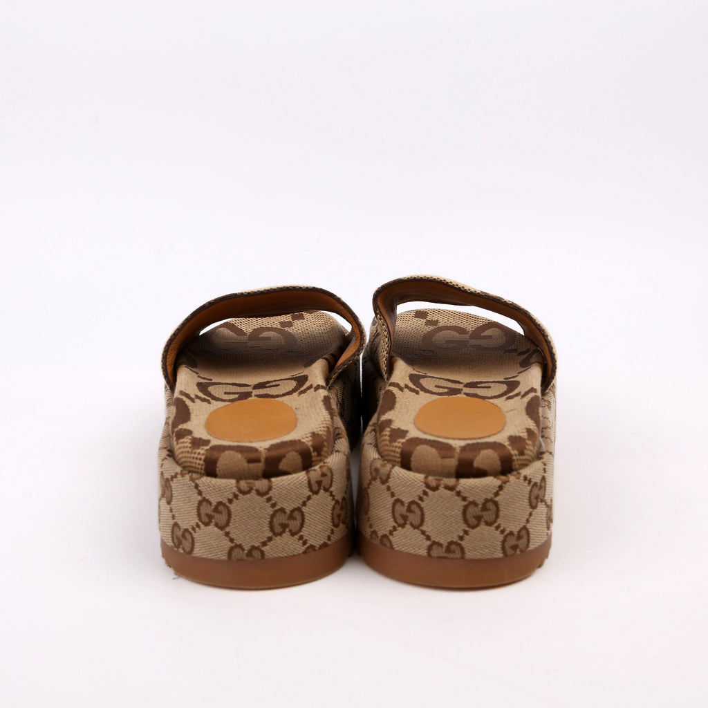 Jumbo GG Platform Slides Size 38 Brown