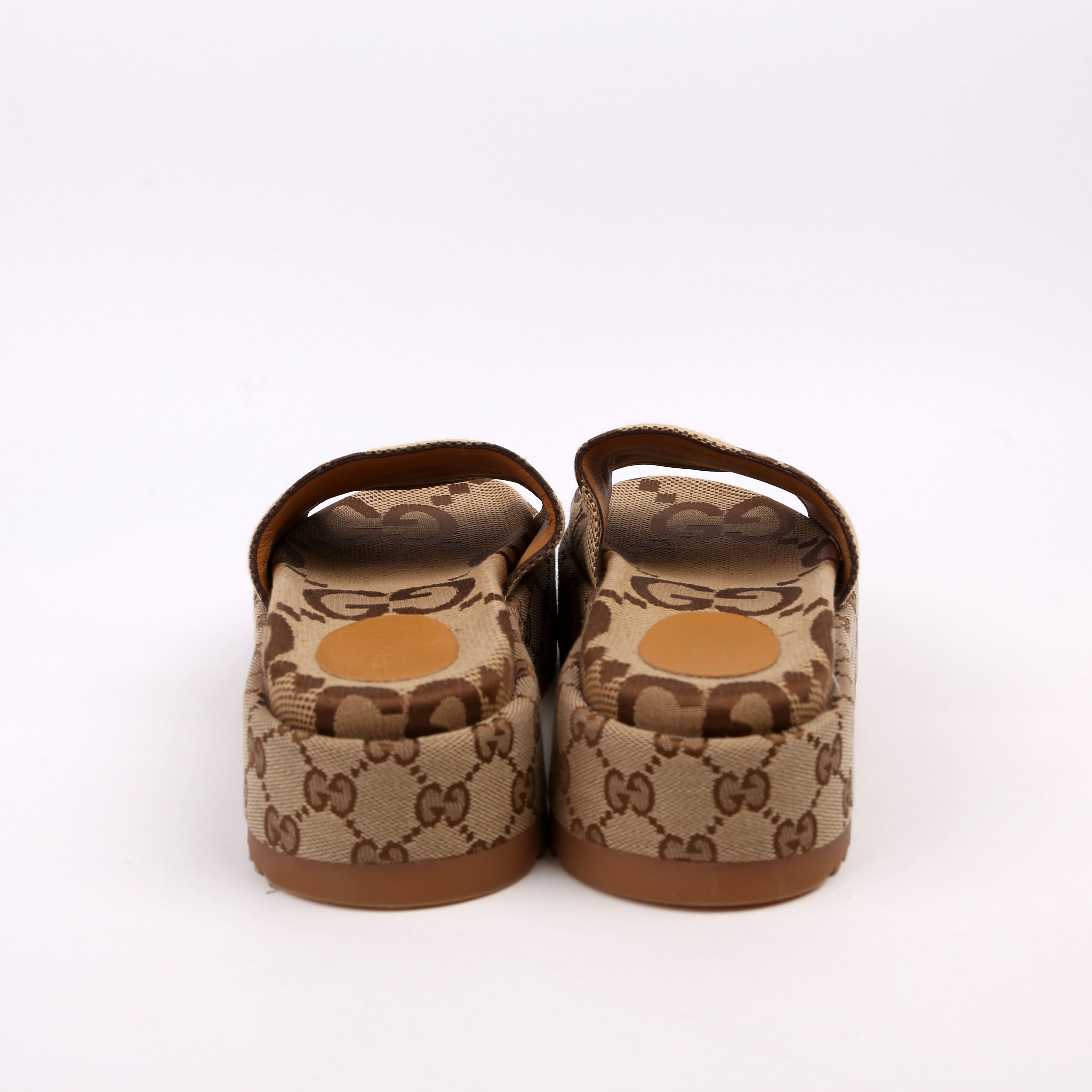 Jumbo GG Platform Slides Size 38 Brown