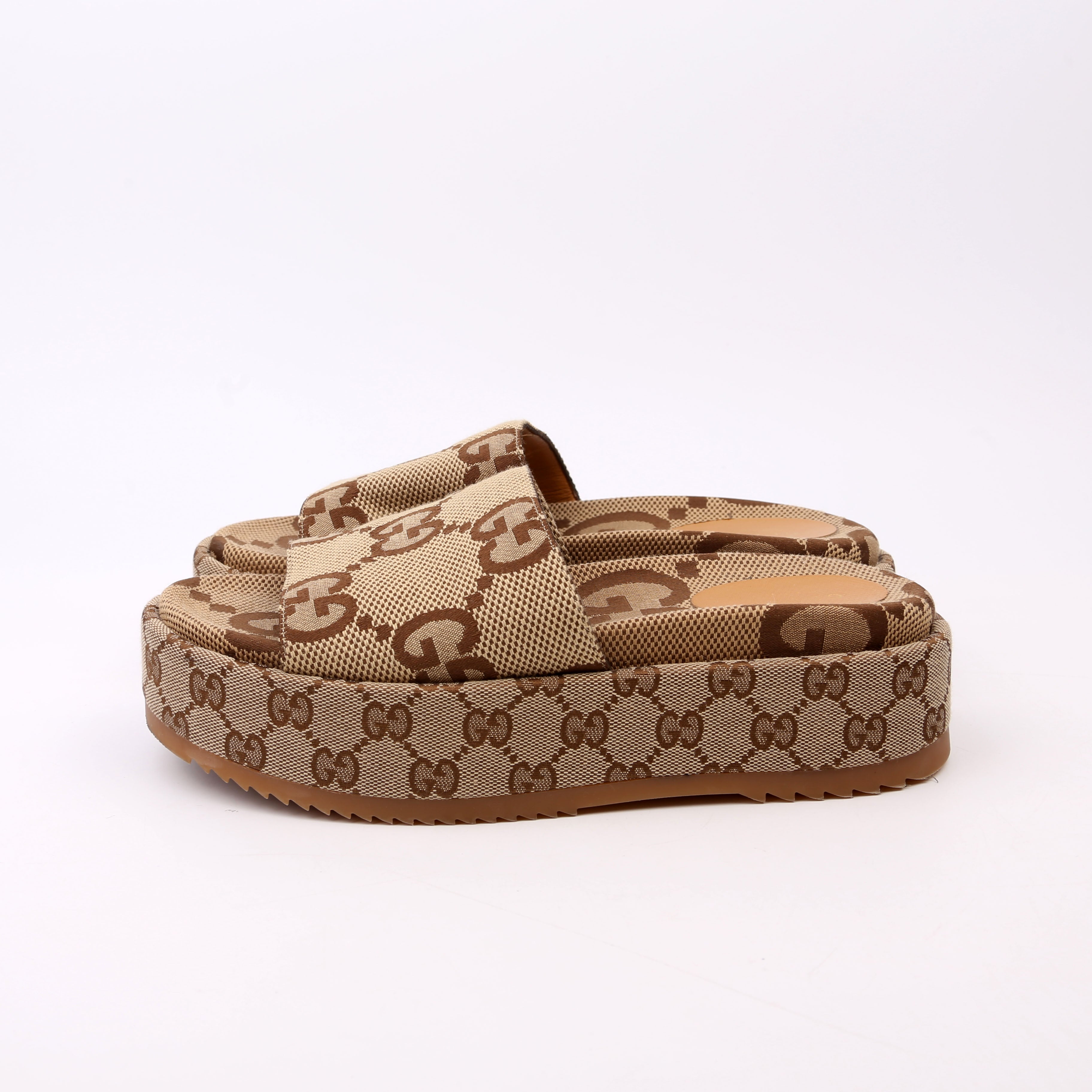 Jumbo GG Platform Slides Size 38 Brown