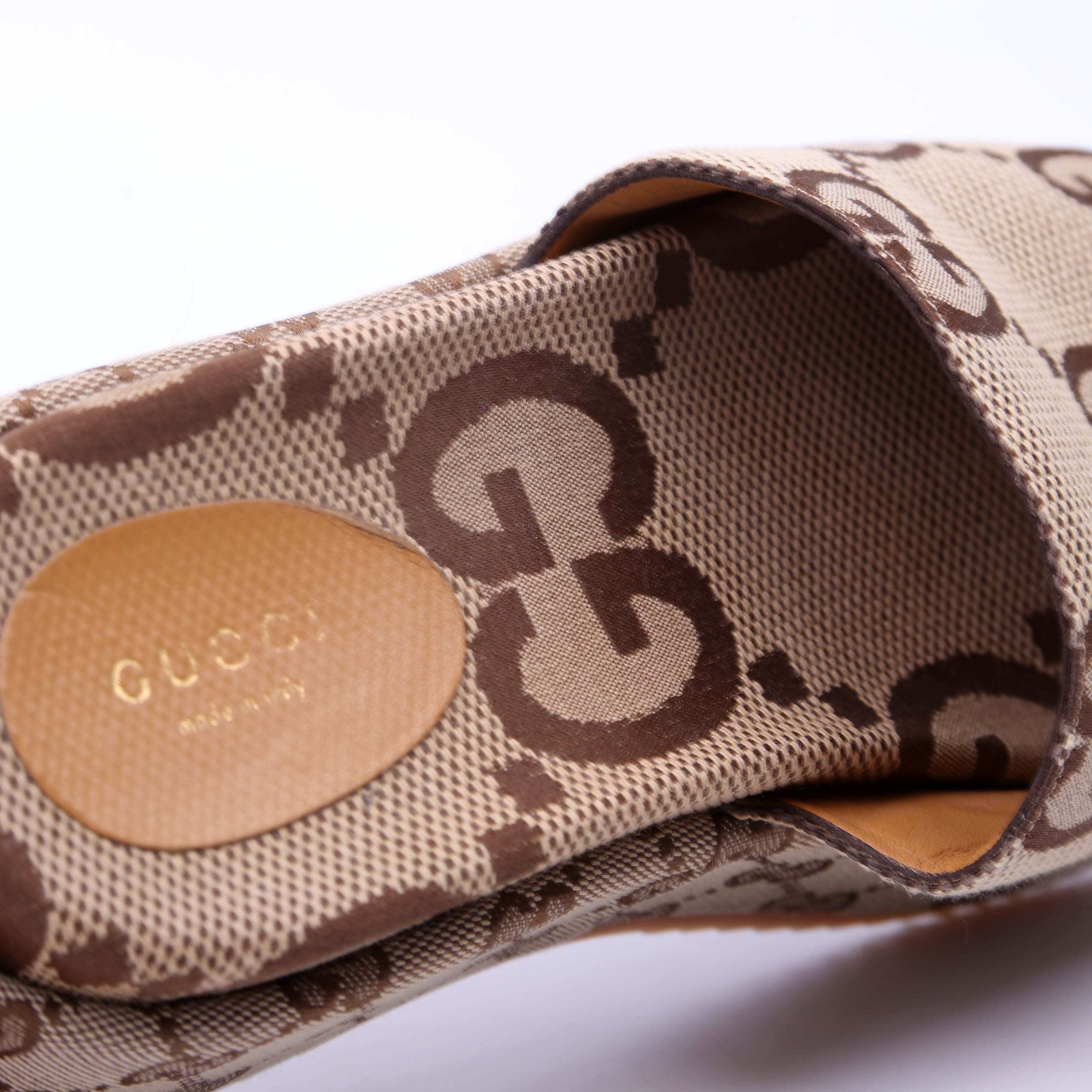 Jumbo GG Platform Slides Size 38 Brown
