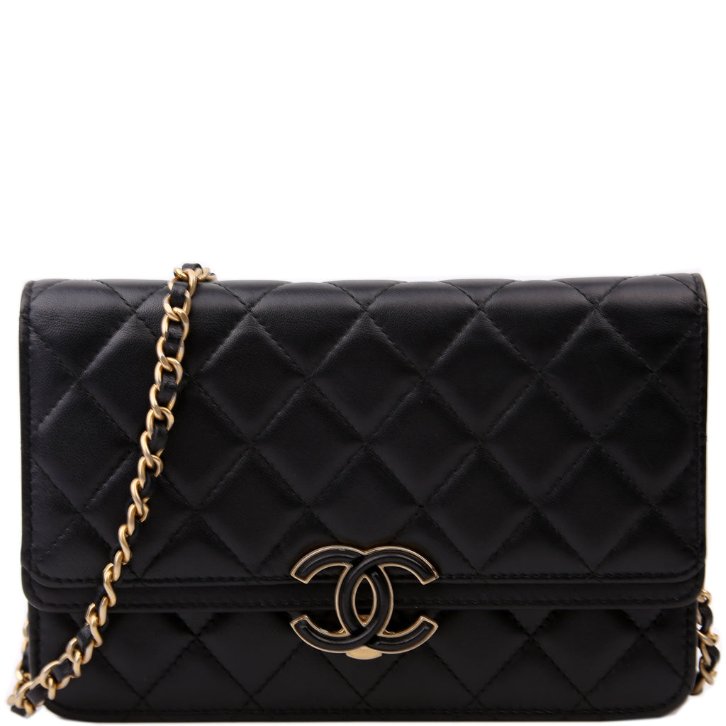 WOC CC Chic Quilted Lambskin Black