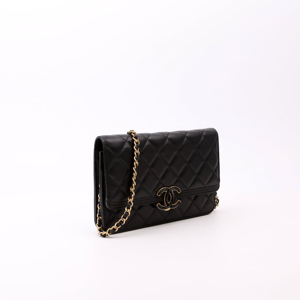 WOC CC Chic Quilted Lambskin Black
