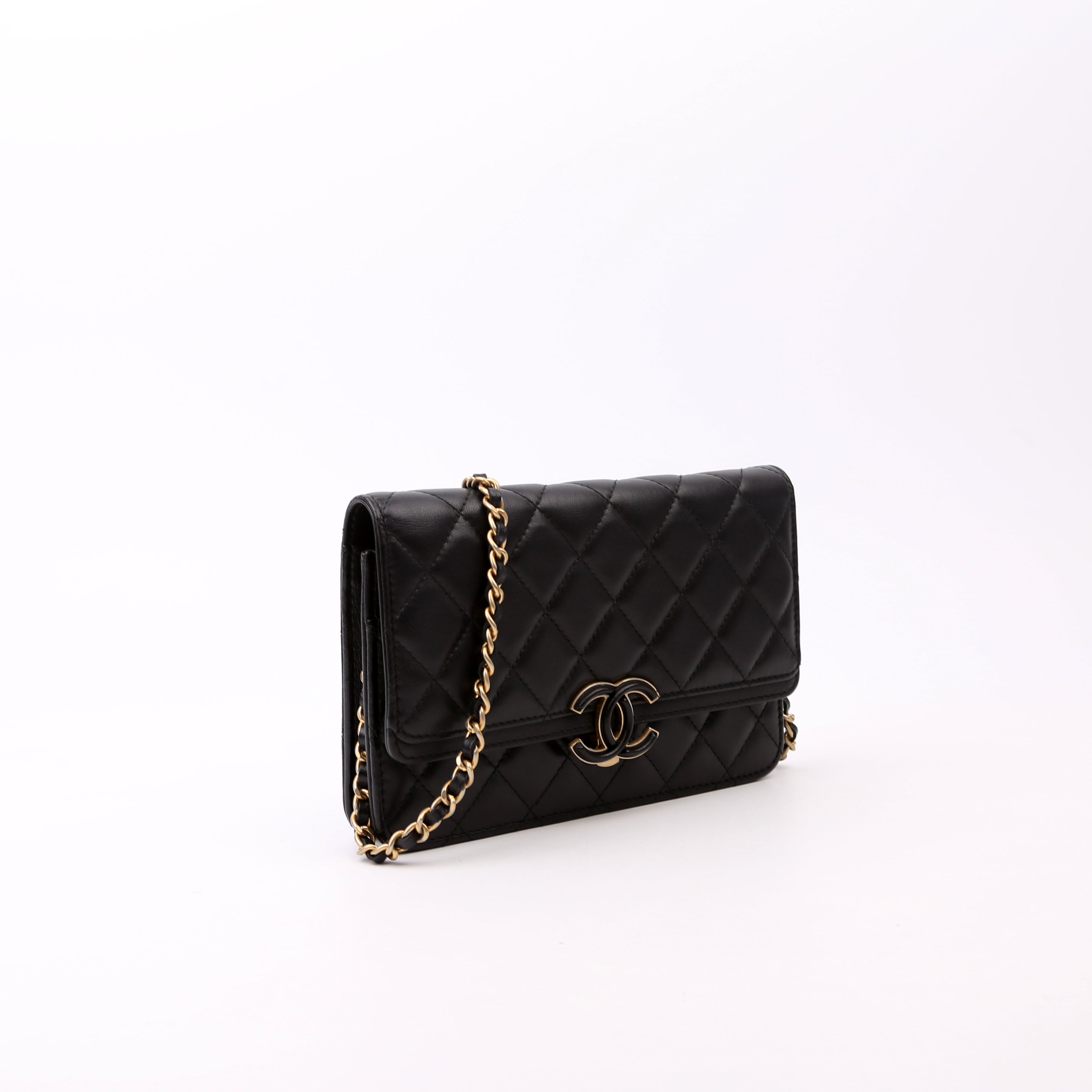 WOC CC Chic Quilted Lambskin Black