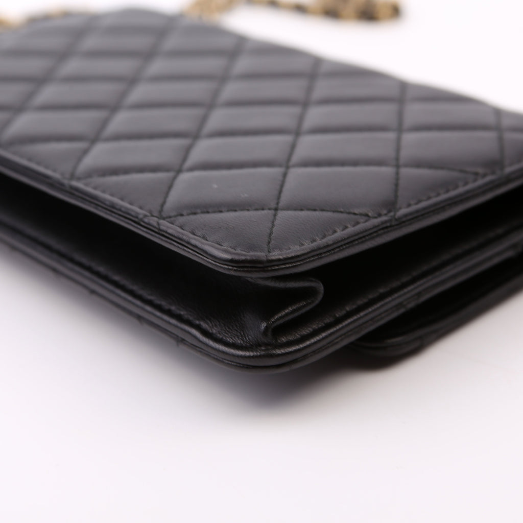WOC CC Chic Quilted Lambskin Black