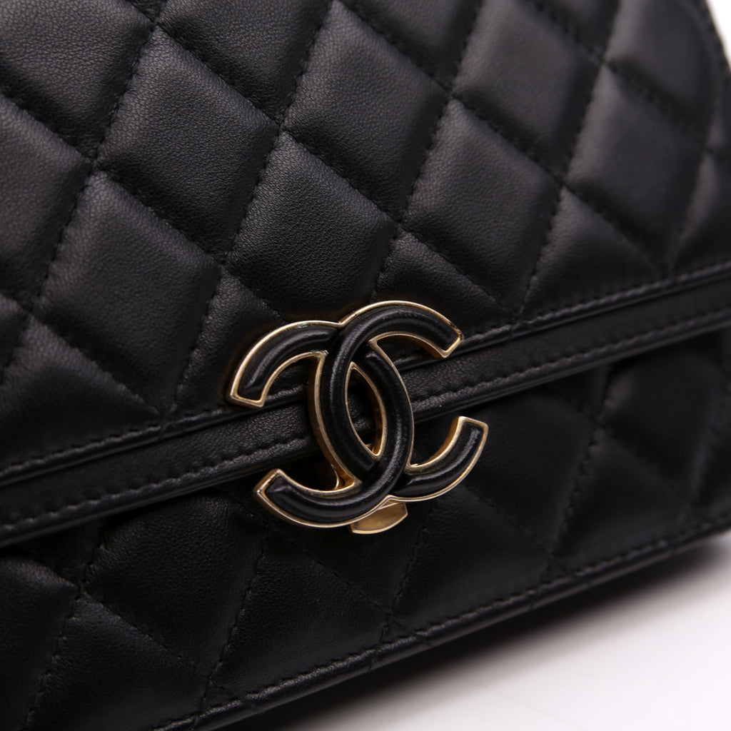 WOC CC Chic Quilted Lambskin Black