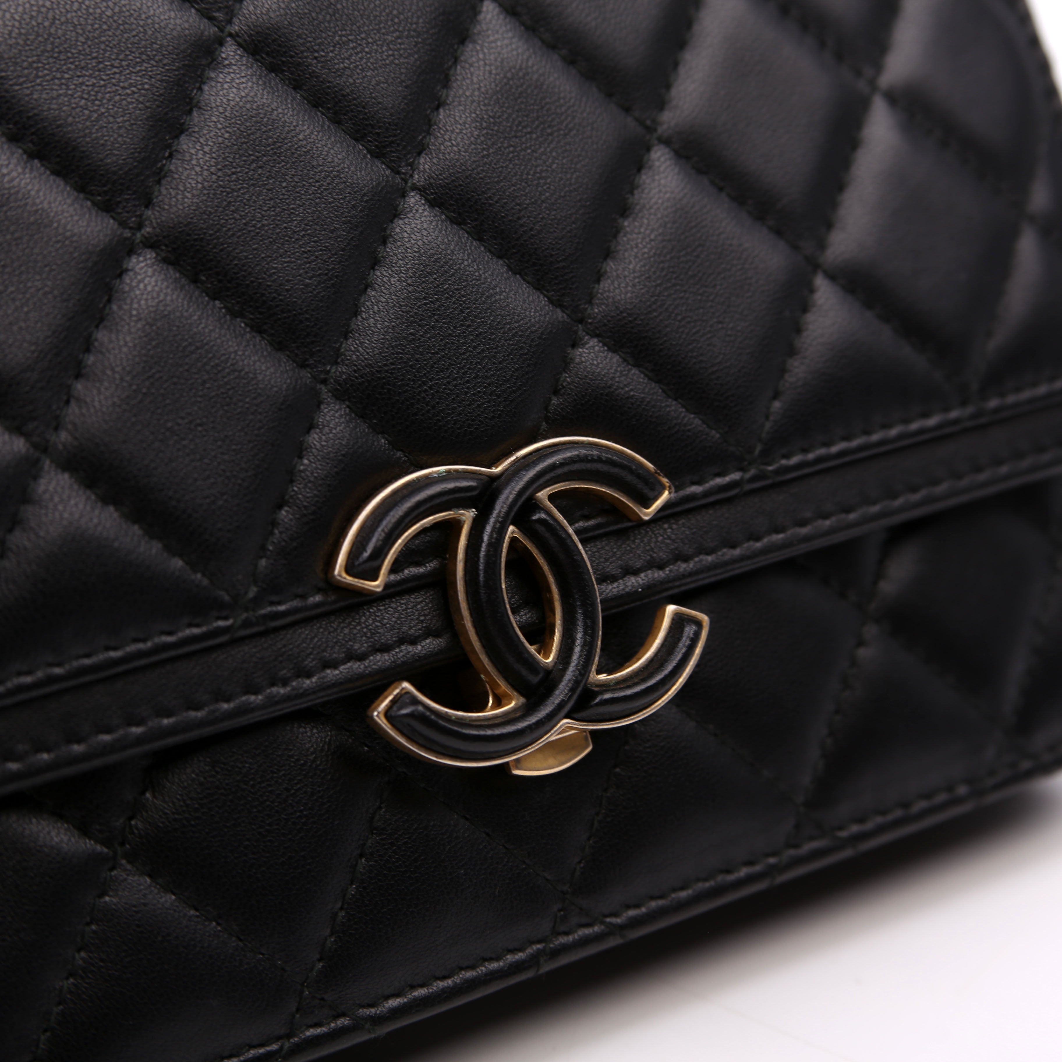 WOC CC Chic Quilted Lambskin Black