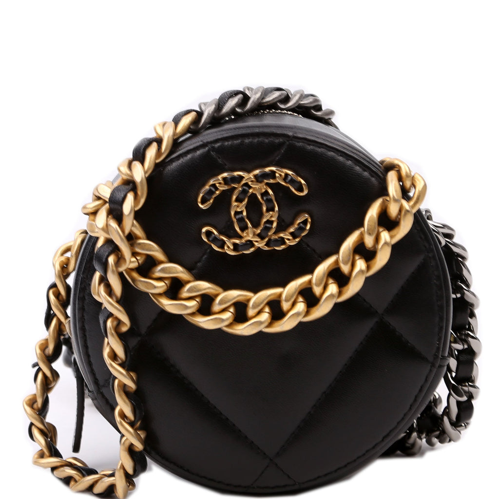 Chanel 19 Round Clutch Goatskin