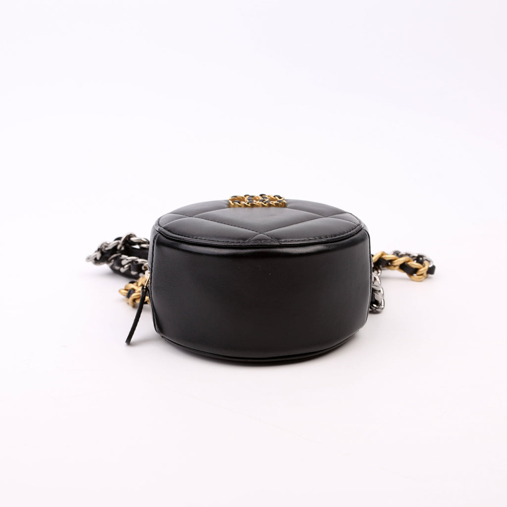 Chanel 19 Round Clutch Goatskin