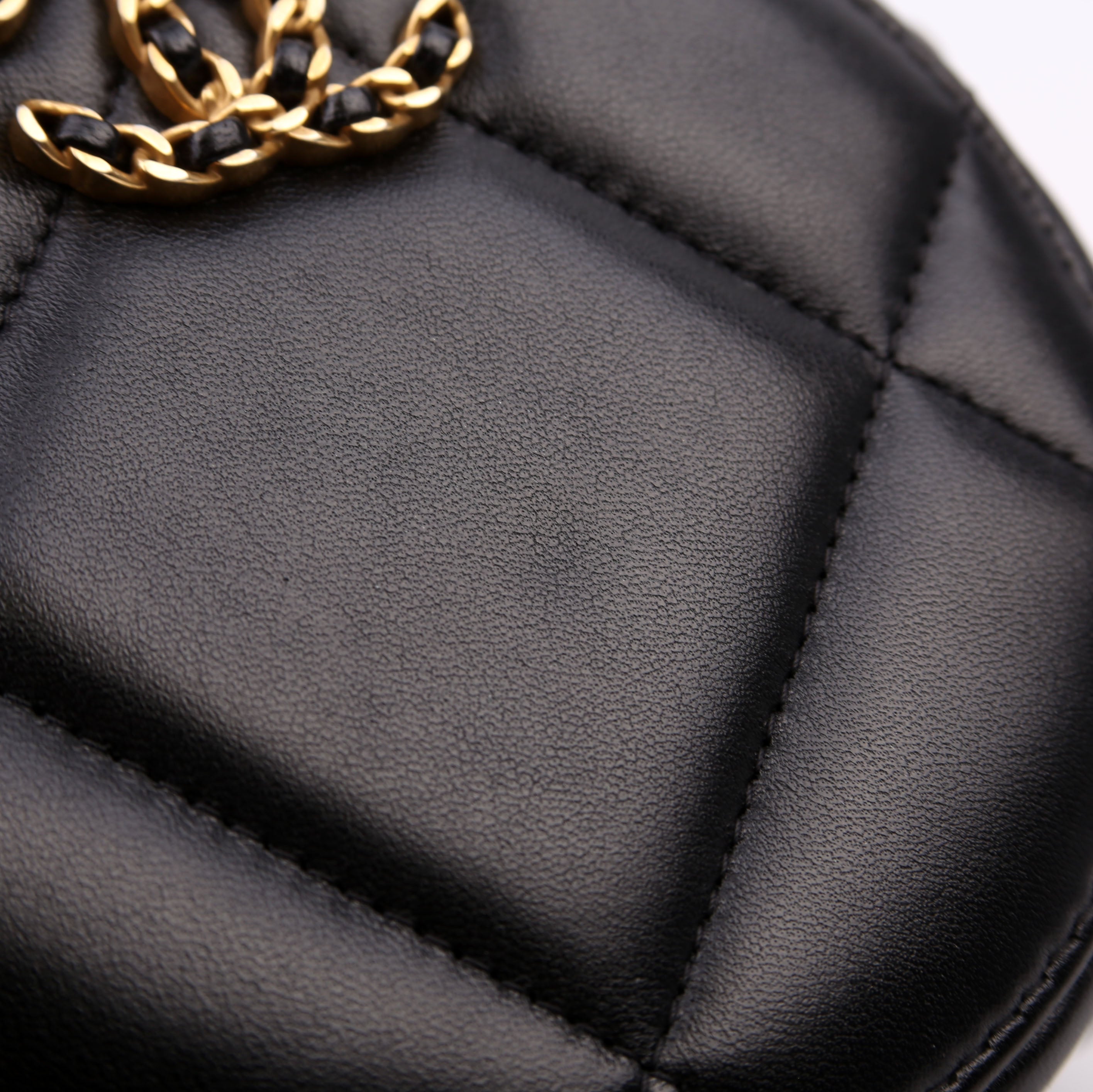 Chanel 19 Round Clutch Goatskin