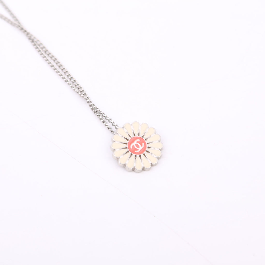 Camellia Flower Enamel Pendant
