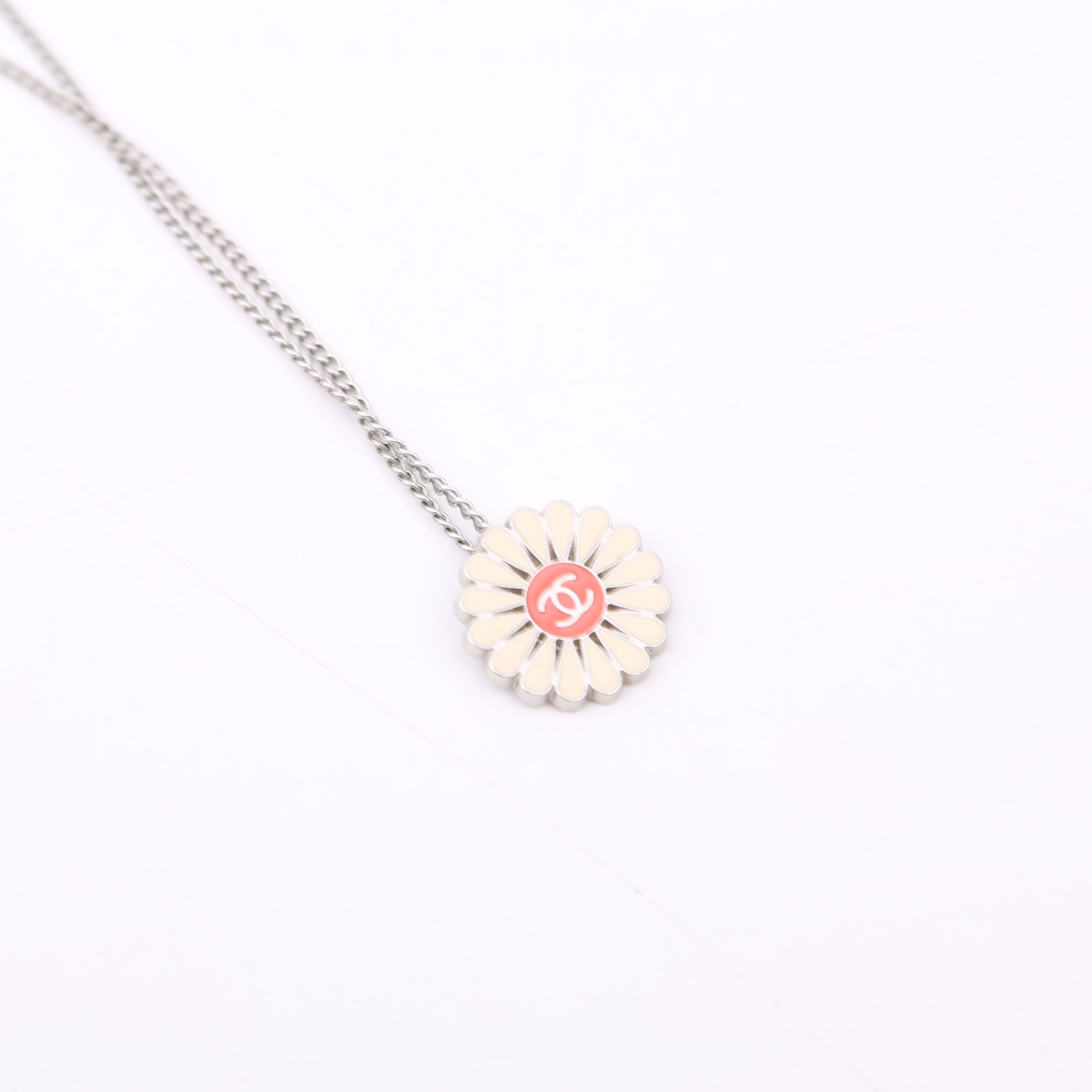 Camellia Flower Enamel Pendant