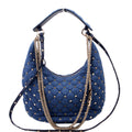 Rockstud Spike Hobo Small Denim