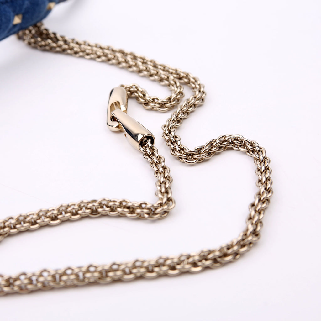 Rockstud Spike Hobo Small Denim