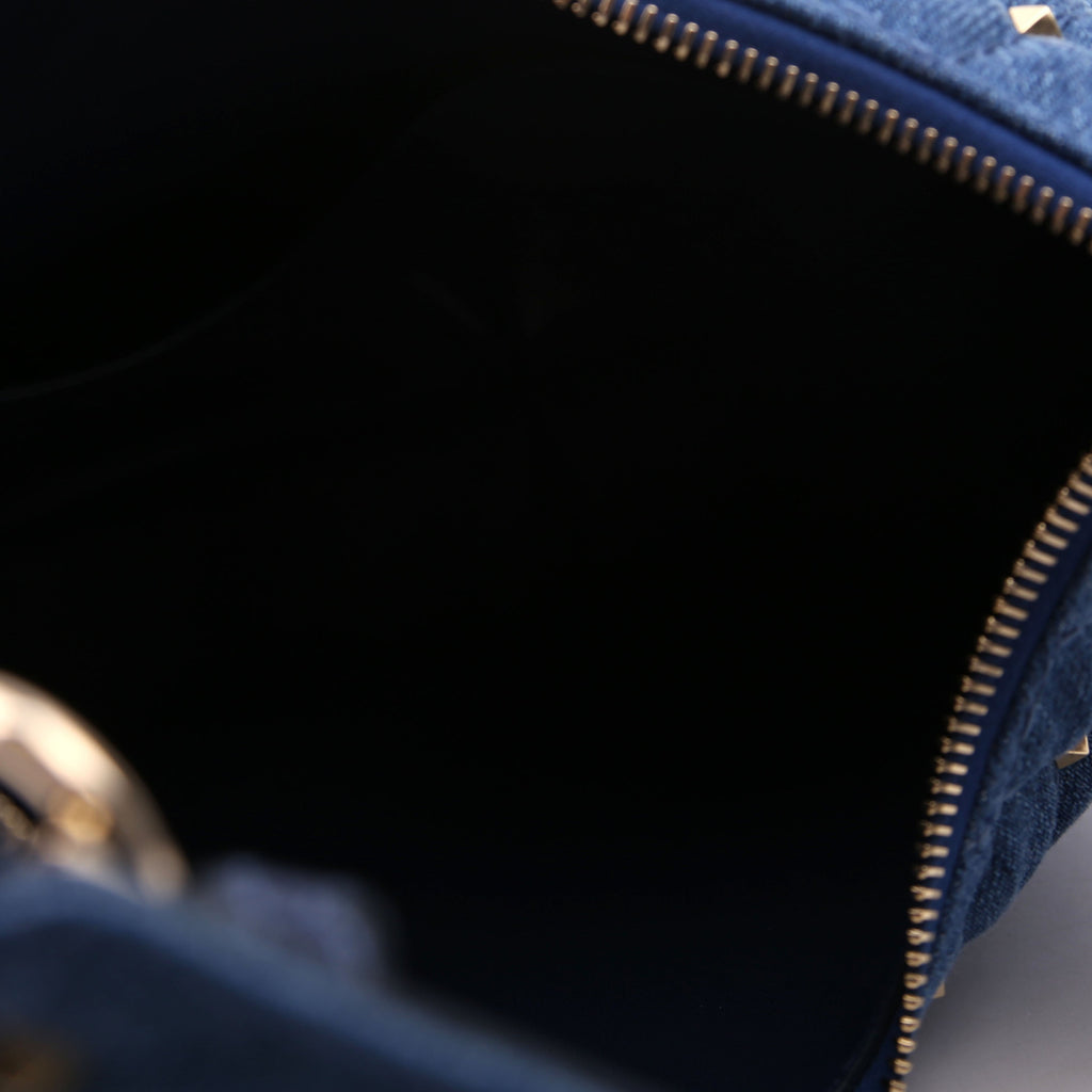 Rockstud Spike Hobo Small Denim