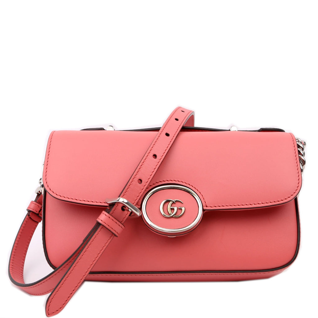 Gucci 739722 GG Petite Mini Shoulder Bag Calfskin Leather Pink